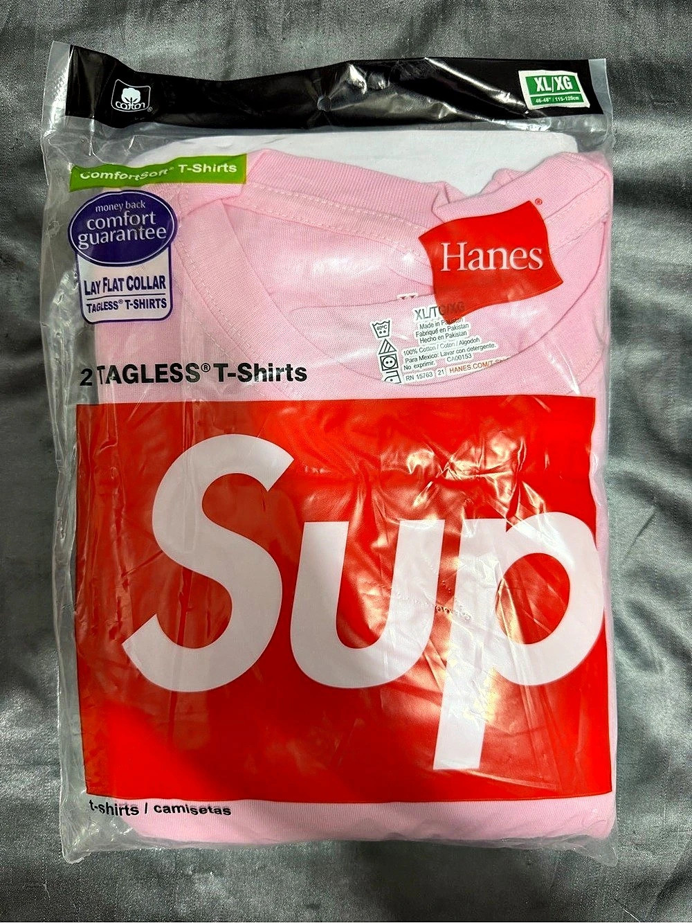 Supreme Hanes x Supreme 2 T-Shirts Pink XL